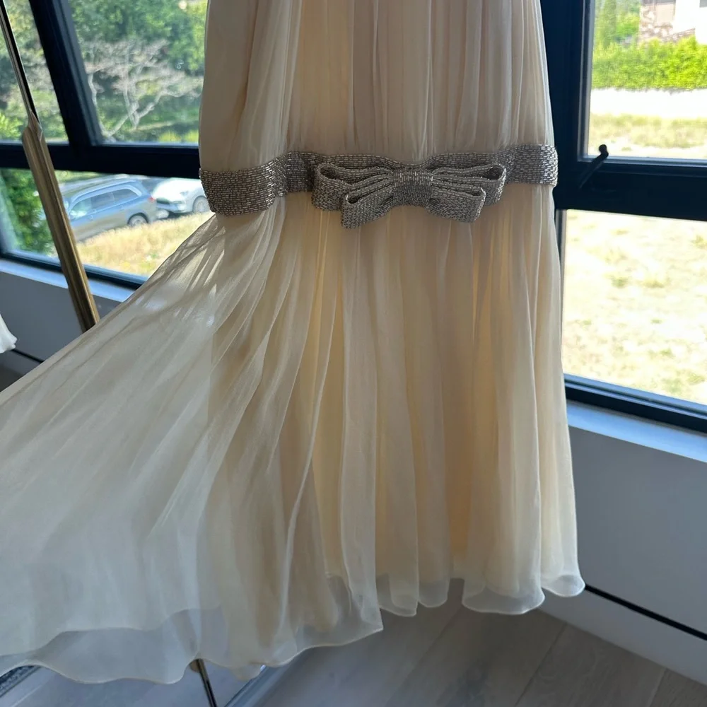 Celine Celine Paris Robe cocktail draper Gown with Embellished Bow - Picture 9 of 11